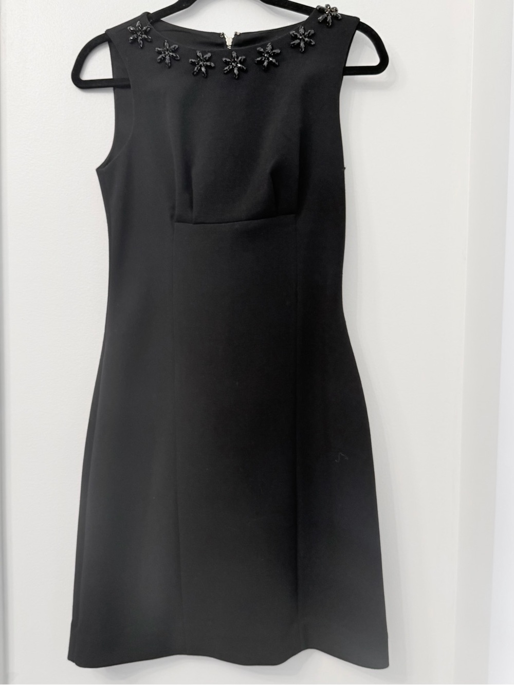 kate spade Black Sleeveless A-Line Dress with Beaded Neckline Back Zipper Size 2